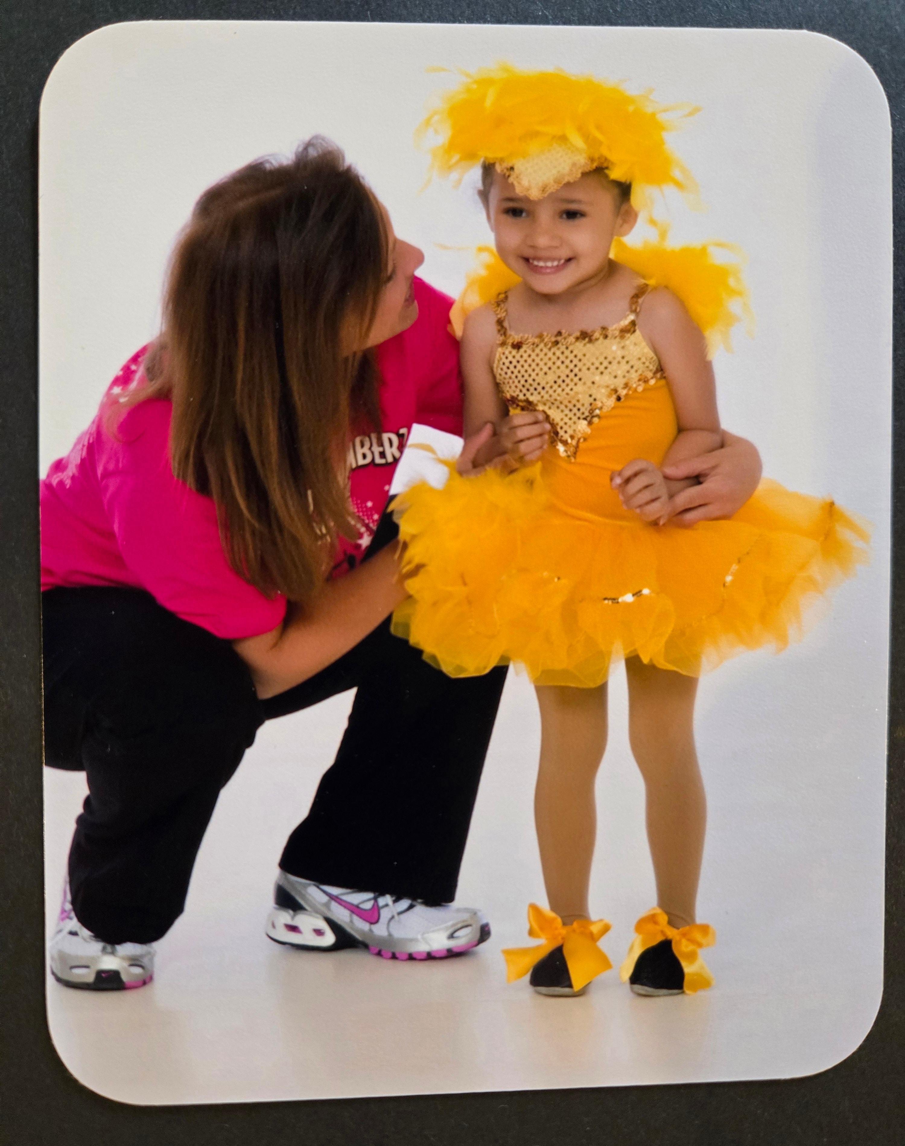Instructor with young dancer at J's Dance Studio